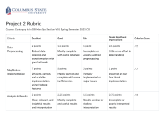 Project 2 rubric thumbnail
