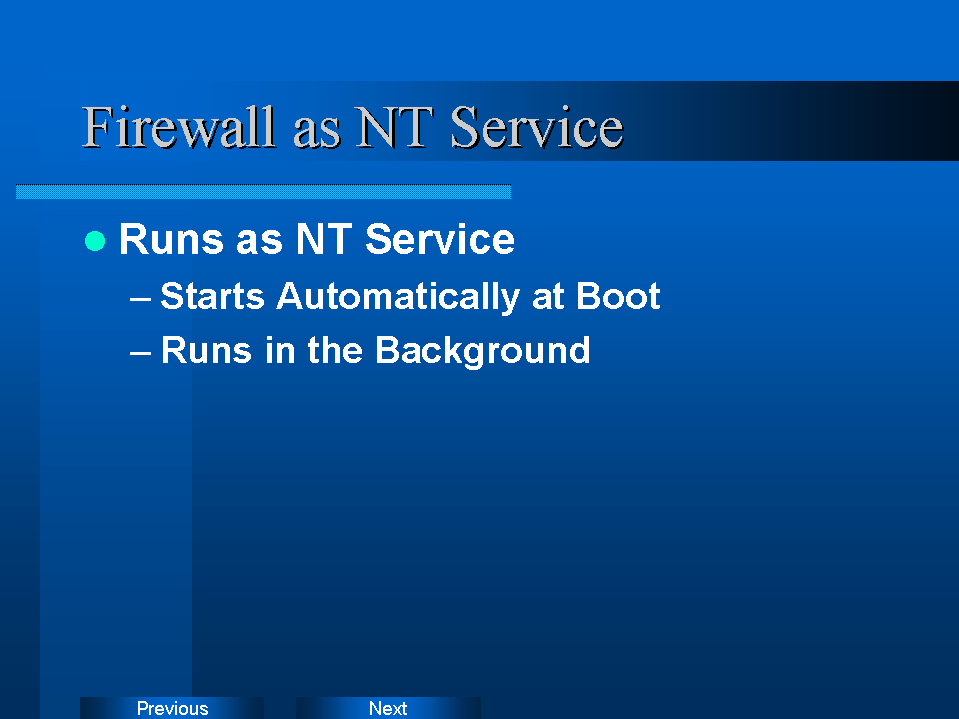 Firewall as NT Service