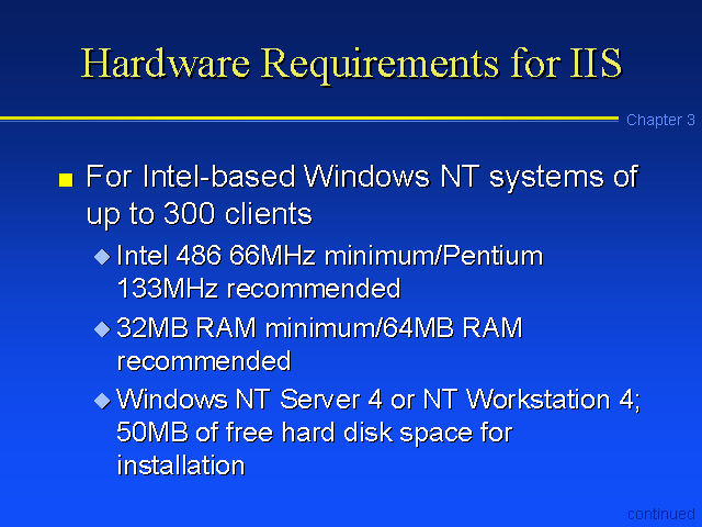 Hardware Requirements for IIS