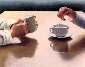 Painting of Ladies' Hands at a Table